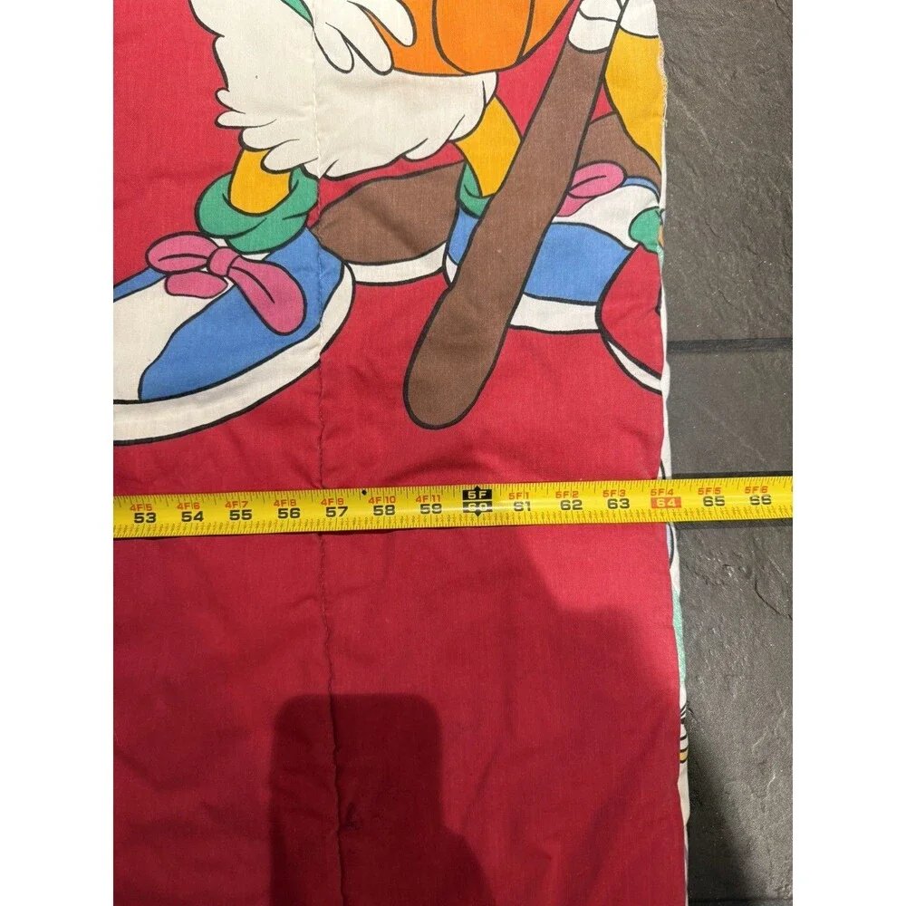 Vintage Disney Mickey & Friends Sports Reversible Twin Comforter Quilt 90s 80s